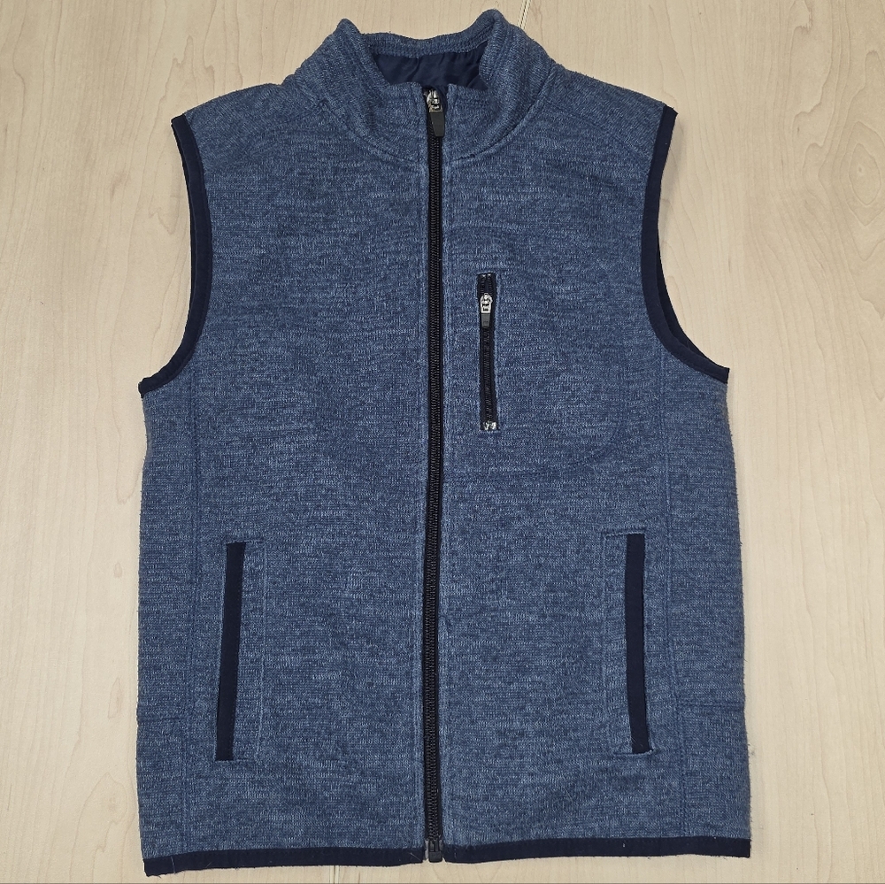 johnnie-O Navy Textured Zip-Up Vest